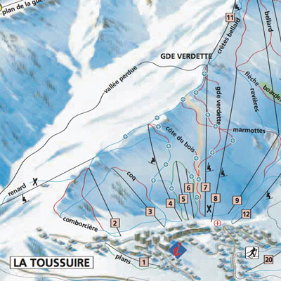 Mappa Impianti E Cartina Delle Piste Skirama Les Sybelles La Toussuire