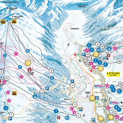 Mappa Impianti E Cartina Delle Piste Skirama Livigno Alta Valtellina