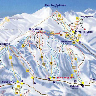 Mappa Impianti E Cartina Delle Piste Skirama Abetone Abetone