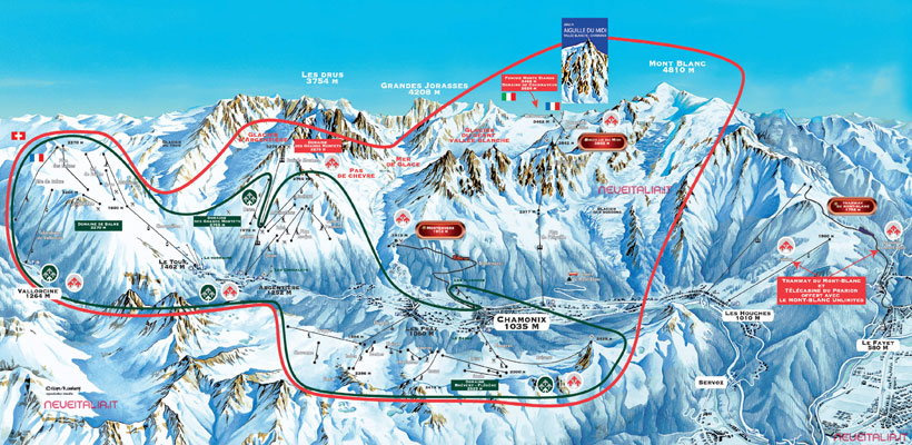 Mappa Impianti E Cartina Delle Piste Skirama Chamonix Chamonix Mont Blanc