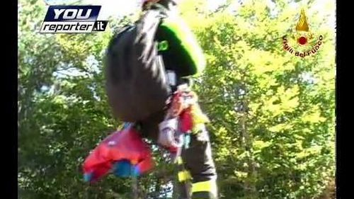 Esercitazione vigili del fuoco su seggiovia a cotronei.