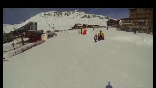 Sergio pino skiing around 100 km/h - tignes - black slope trolles