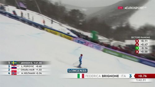 Killington, brignone unica italiana in slalom: buona seconda manche
