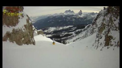 Skiing in Cortina d'Ampezzo - Forcella Rossa - pista nera sulle Tofane