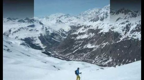 Off piste on tour in tignes april 2010 inspired to ski course.wmv