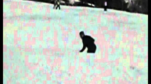 Ryan snowboarding in Chamonix...near miss