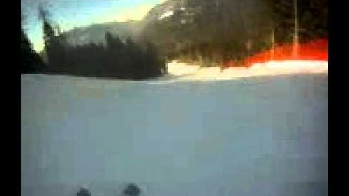 Paolo Pangrazzi prova la pista DoloMitica di Pinzolo