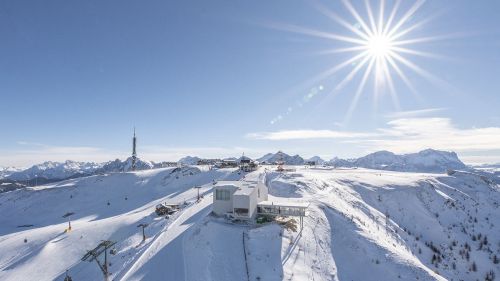 Panoramica dall'alto della cima del Plan de Corones