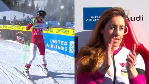 Cornelia hütter batte goggia nella prima discesa di beaver creek, sofia la applaude all'arrivo