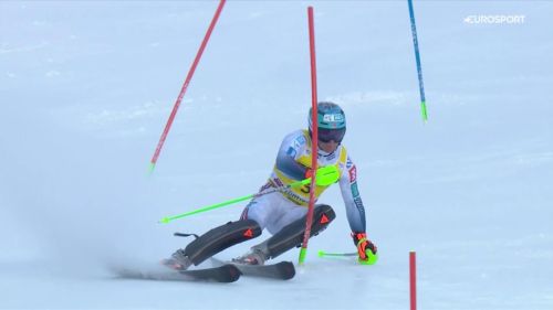Timon haugan danza nello slalom sulla gran risa, il video della sua 1° manche