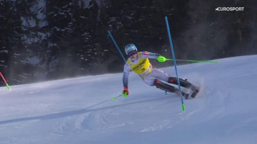 Haugan domina la 2ª manche dello slalom sulla gran risa, il video della vittoria