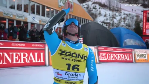 VIDEO Giovanni Franzoni, 3° posto in Super G sulla Saslong e la dedica la Matteo Franzoso