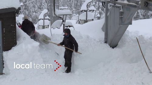 Abetone, accumuli eccezionali Gennaio 2021: seggiovie intrappolate nella neve