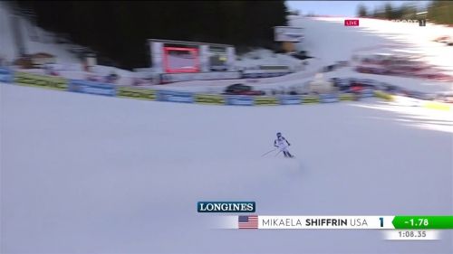 Mikaela shiffrin vola nella prima manche del gigante di jasna