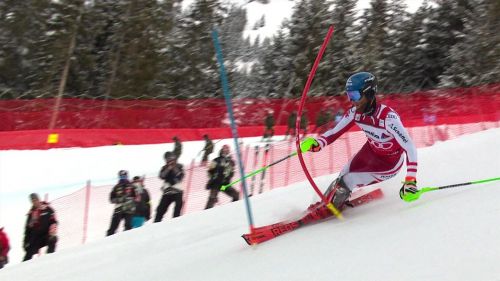 Marco schwarz imprendibile nella prima manche dello slalom di lenzerheide