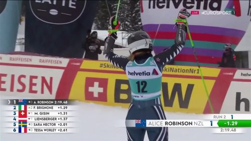 E' alice robinson la vincitrice dell'ultimo gigante stagionale a lenzerheide