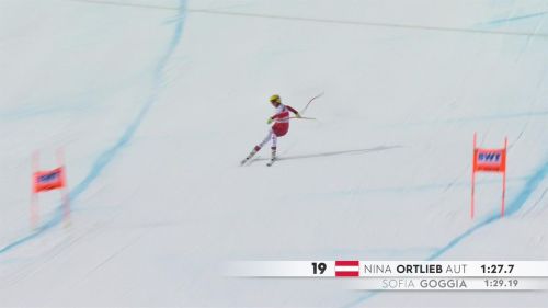 Che spavento per nina ortlieb! spigolata e caduta prima del traguardo