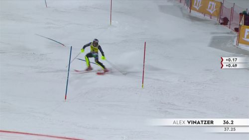 Alex vinatzer, ancora uno zero: inforcata a metà gara