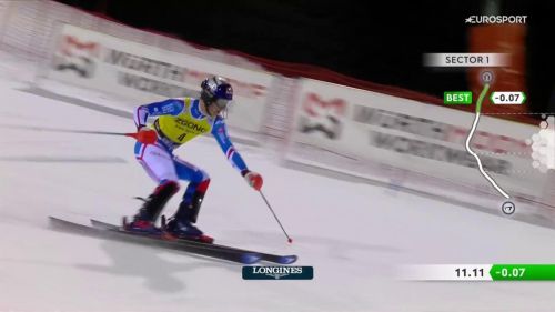 Noel brilla nella prima manche sulla 3tre di madonna di campiglio e stacca il miglior tempo
