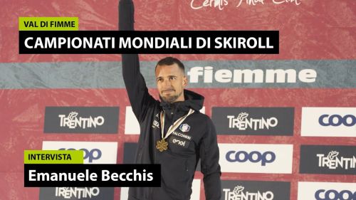 Emanuele becchis. medaglia d'oro ai mondiali skiroll in val di fiemme