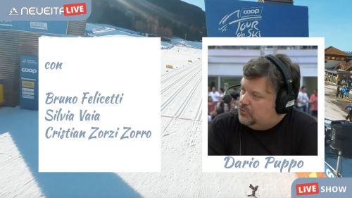 Tour de Ski in Val di Fiemme. Dario Puppo con Pietro De Godenz, Silvia Vaia, Cristian Zorzi