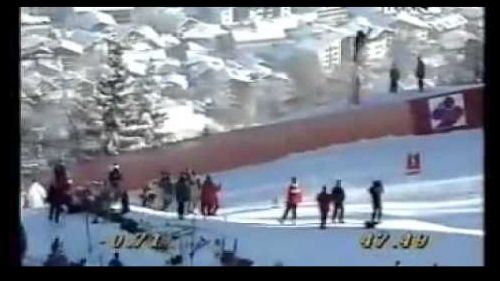 Kristian ghedina è sul podio a kitzbuhel 1995 