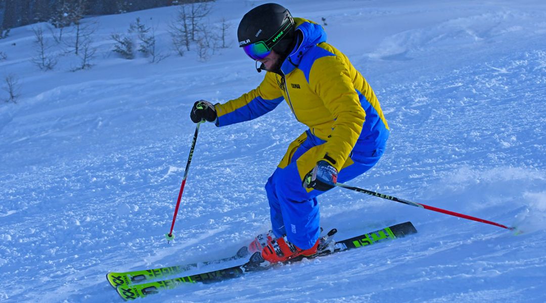 Andrea Leali al test di Volkl Racetiger SC Yellow (2020)