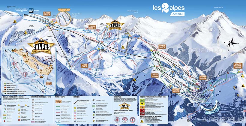 Slopes and Lift Skirama Les 2 Alpes Les deux Alpes